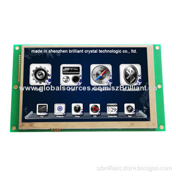 LCD module display, supports serial interface, embedded 4-wire resistive touch panel